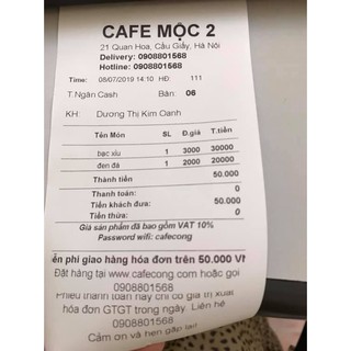 Giấy in hoá đơn cho máy in bill