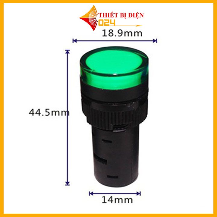 Đèn led báo pha AD16-16C phi 16mm điện áp 220vac gắn tủ điện