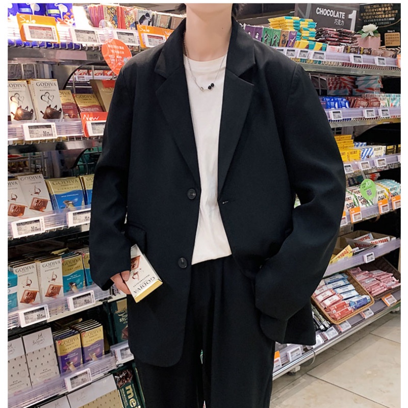 Áo khoác vest dáng rộng màu trơn phong cách Hàn Quốc thời trang thu đông cho nữ