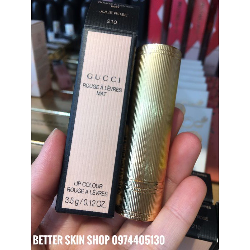 Son Gucci Rouge 210 Julie Rose màu hồng nâu đất Matte Lipstick