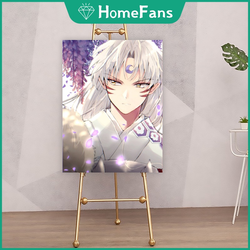Bộ Tranh Đính Đá 5D Tự Làm Hình Manga Inuyasha 30x40cm / 40x50cm