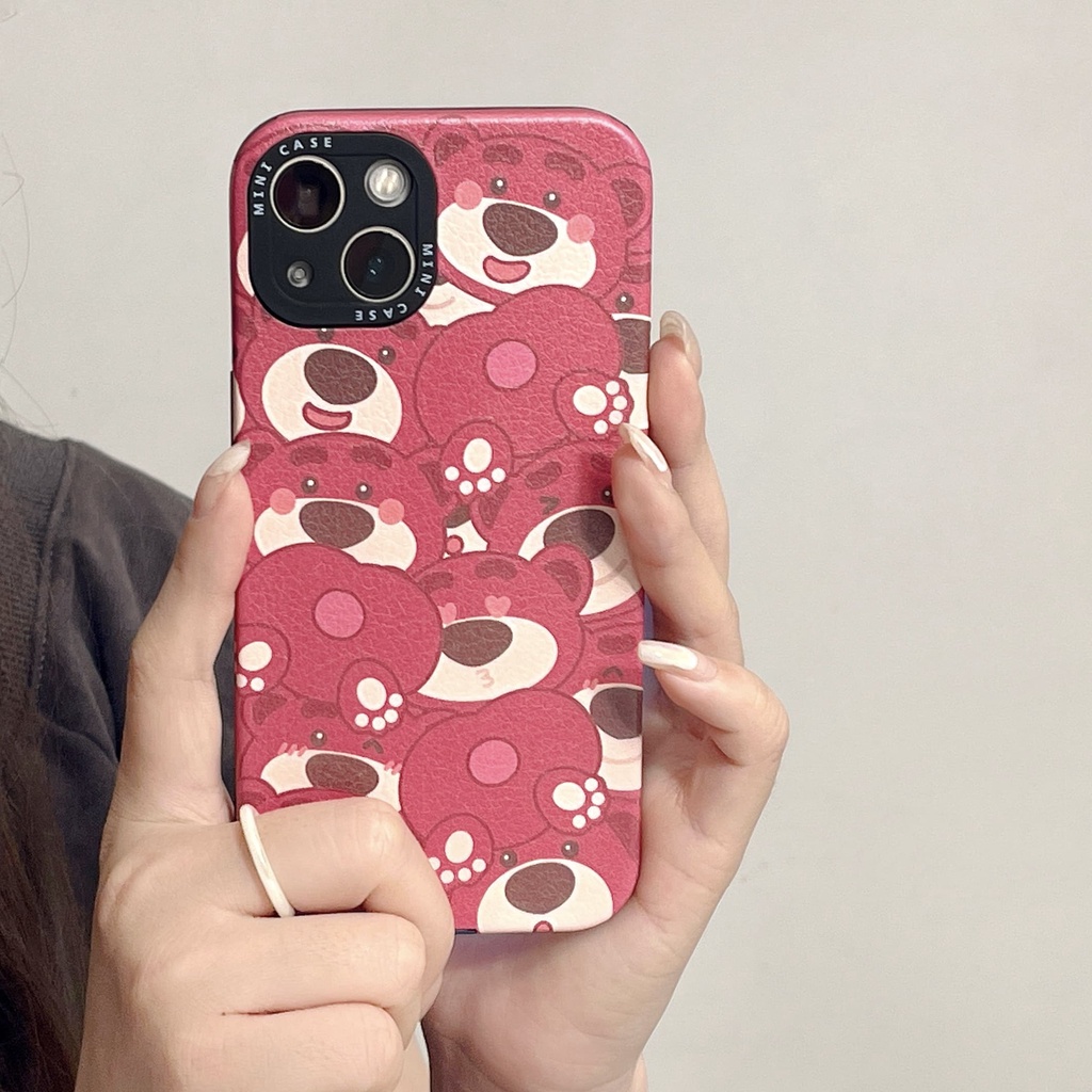 Ốp Điện Thoại Chống Sốc In Hình Gấu Hồng Dễ Thương Cho Iphone