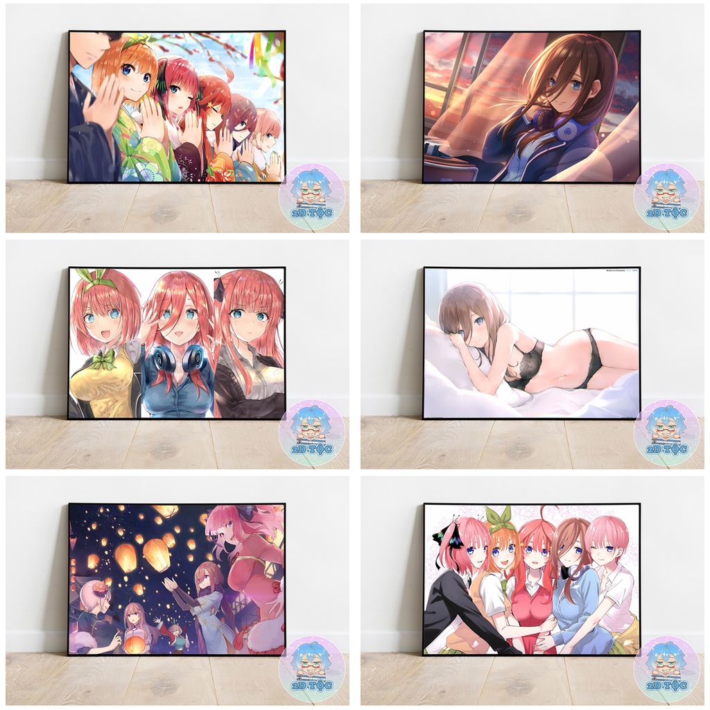 TRANH POSTER A3 NAKANO MIKU  ANIME MANGA NHÀ CÓ 5 NÀNG DÂU 5-TOUBUN NO HANAYOME GOTOUBUN NO HANAYOME - 2D TỘC SHOP