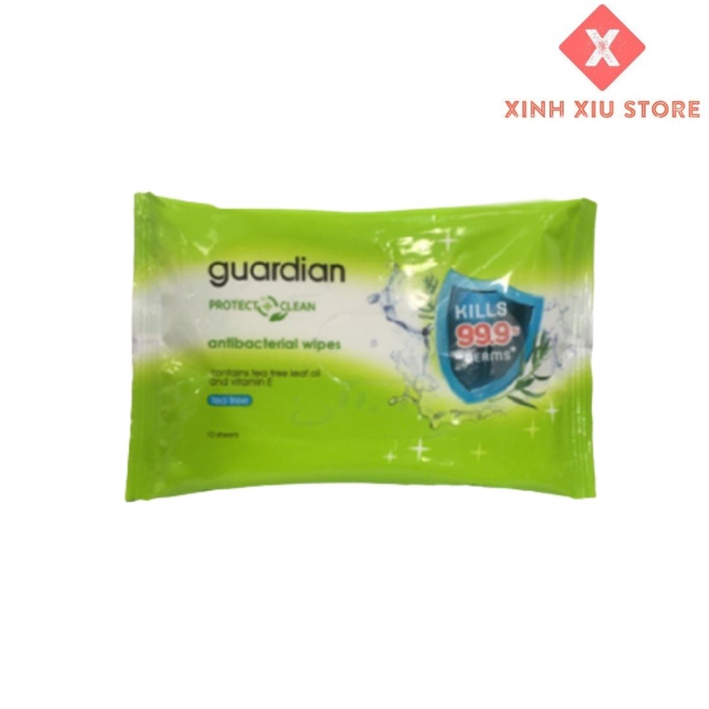 Khăn Ướt Kháng Khuẩn Guardian Gói 10 Tờ