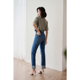 OLV - Quần Raw Hem Wide Leg Jeans