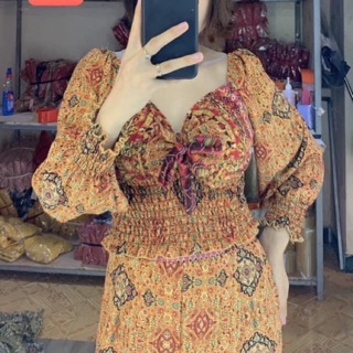 Set bộ thổ cẩm tay dài