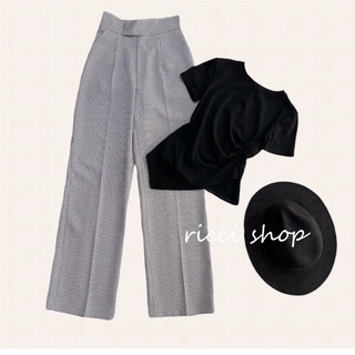 Quần suông kẻ _riccishop