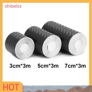 （ʚshibelss）Nano Carbon Fiber Car Sticker DIY Door Sill Anti Scratch Protector Tape