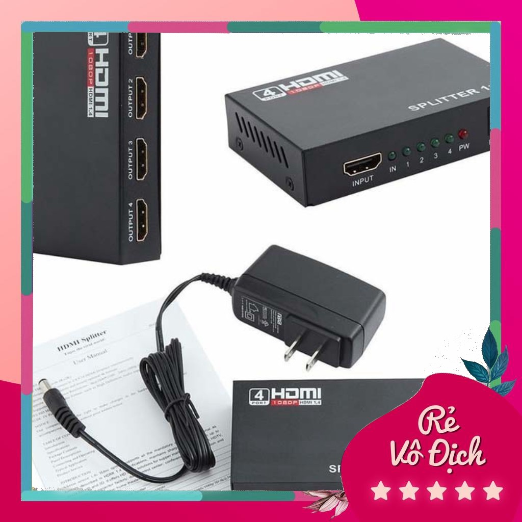[BLcomputer] Bộ chia HDMI 1 ra 4 – HDMI Splitter 1x4.