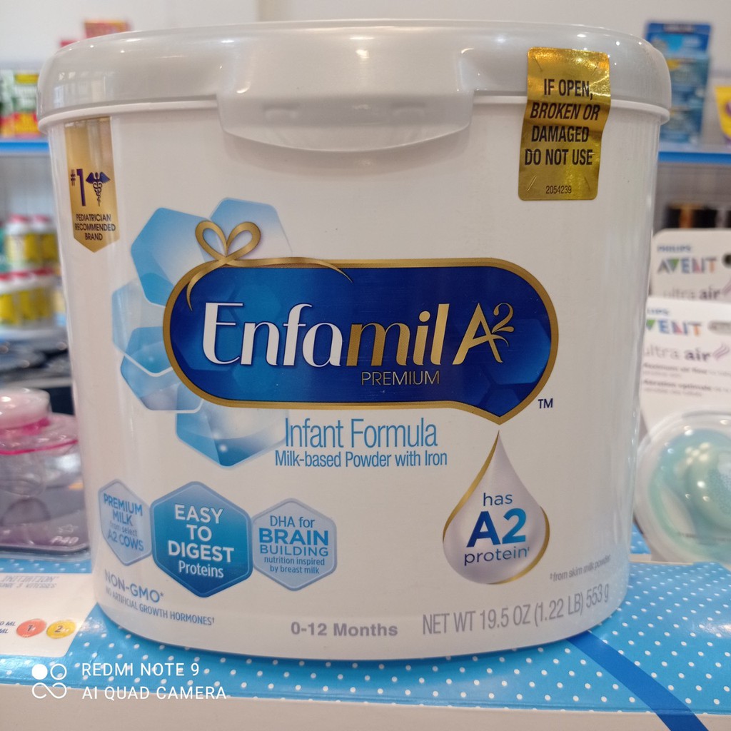 Hộp Sữa Bột Enfamil A2 Premium Infant Formula 553g Mỹ 1/2022 (hộp)