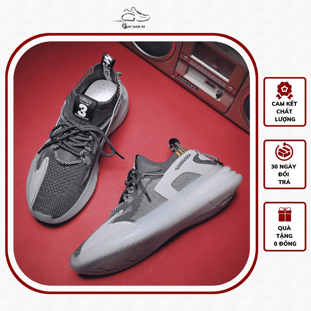 Giày thể thao sneaker nam D88, phong cách trẻ trung năng động, đế cao su non đi cực êm