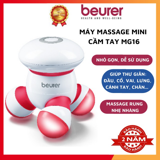 Máy massage mini cầm tay Beurer MG16, nhỏ và tiện dụng. Dễ dàng sử dụng tại nhà và cơ quan