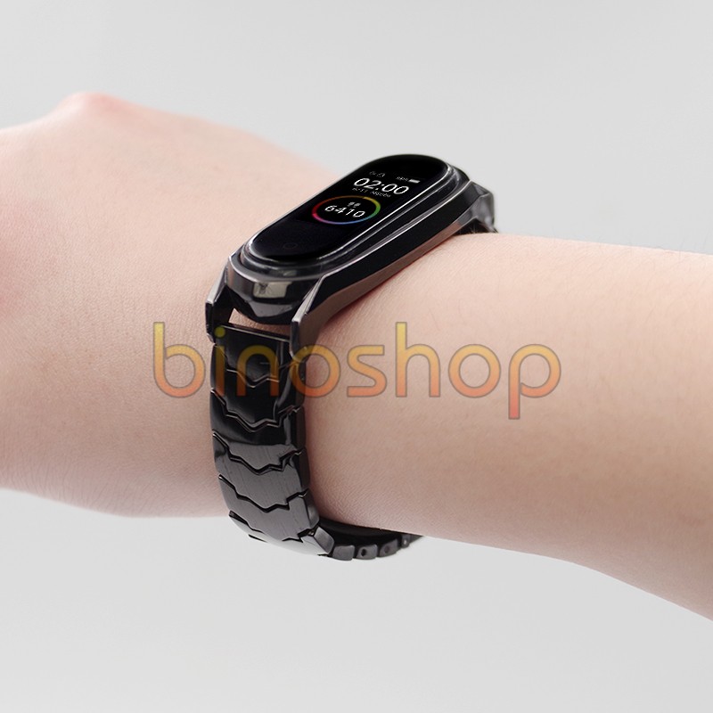 Dây đeo miband 4, miband 3 mắt to V-SHAPE chính hãng MIJOBS, dây đeo thay thế mi band 3 , mi band 3 mắt V viền GT MIJOBS