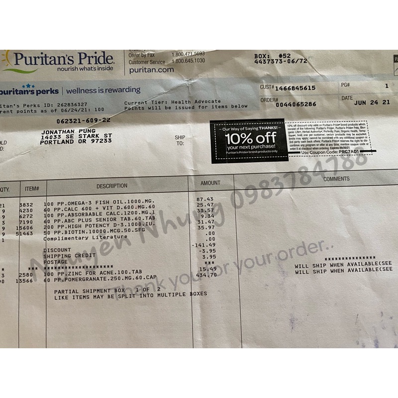 Viên uống mọc tóc, ngăn rụng tóc Biotin Puritan