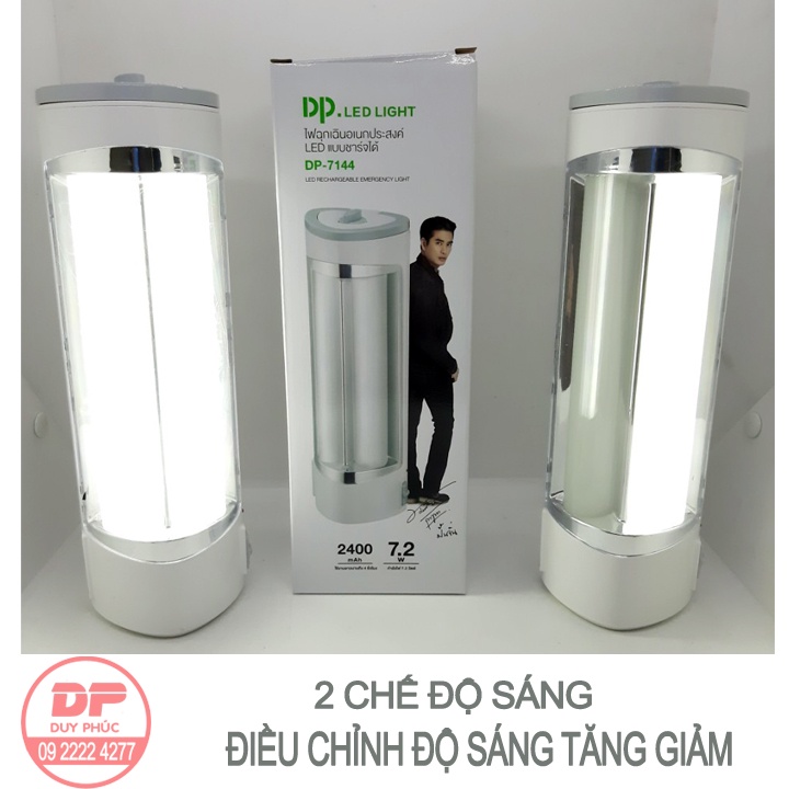 ĐÈN LED SẠC DP - 7144 SIÊU SÁNG - 2 MỨC ĐỘ SÁNG