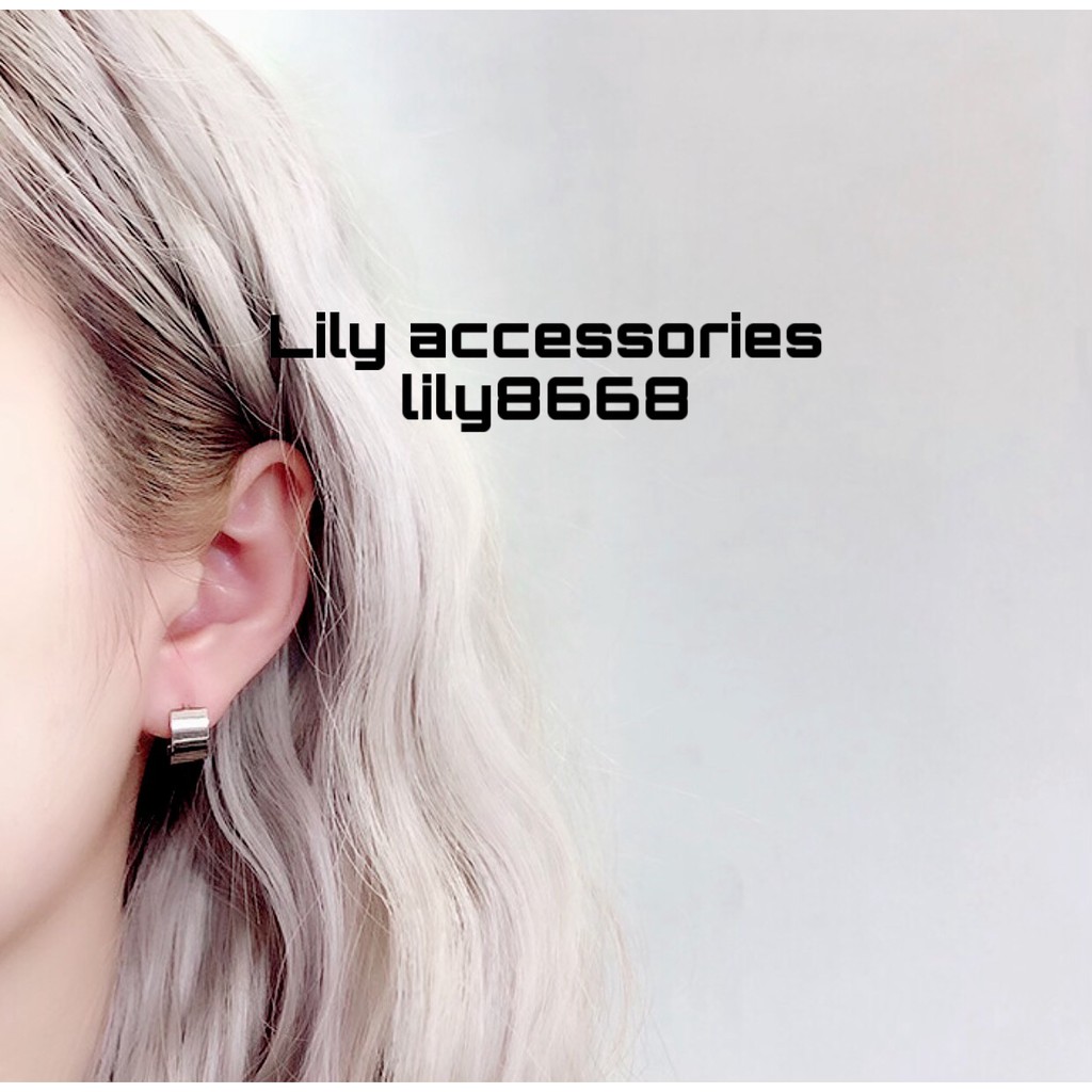 THICK HOOP EARRING khuyên tai titan tròn basic không gỉ không đen không dị ứng nam nữ Uniex