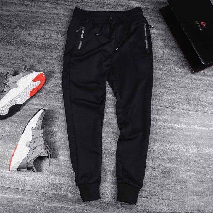 Quần Jogger Nam Thun Co Giãn Mềm Mịn Khóa Túi Ống Bo Unisex