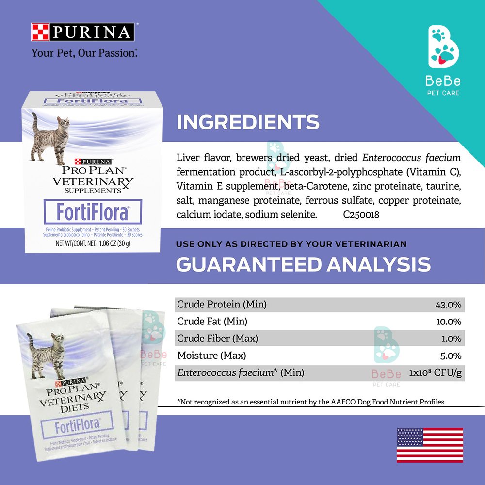 Men Tiêu Hoá PURINA FortiFlora Pro Plan Hỗ Trợ Và Ổn Định Đường Tiêu Hoá Cho Mèo