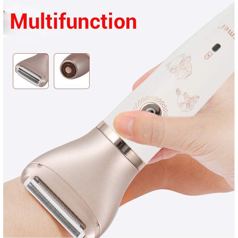 Kemei Painless Rechargeable Electric Razor Women Shaver Hair Removal for Legs Underarms and Bikini