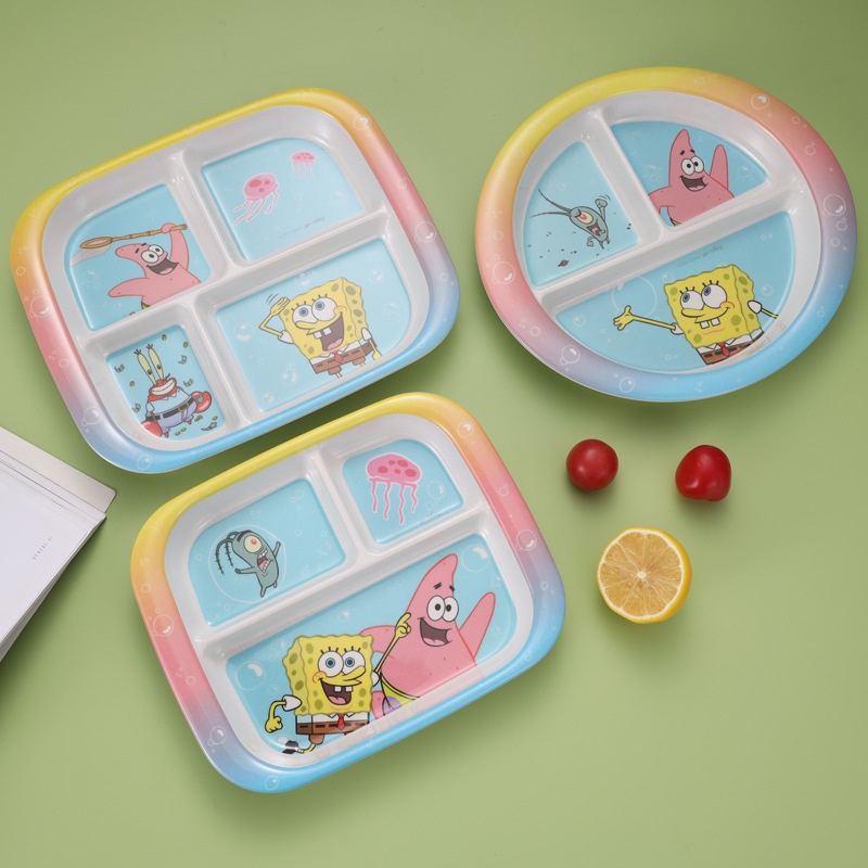 Khay Đựng Thức Ăn Bằng Sợi Tre Họa Tiết Hoạt Hình Dễ Thương Cho Bé