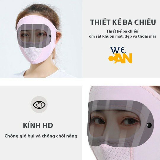 Khẩu trang mặt nạ ninja có kính chống nắng vải thun lạnh thoáng mát hè 2021 | BigBuy360 - bigbuy360.vn