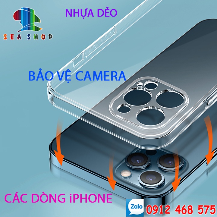 [BẢO VỆ CAMERA] Ốp lưng iPhone 12 Pro Max/ 12 Mini / iPhone 13 Pro Max nhựa dẻo -trong suốt - giá rẻ - Thiết kế tinh tế