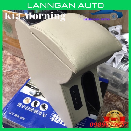 Hộp tỳ tay ô tô cao cấp Kia Morning 2015 - 2019  tích hợp  cổng USB