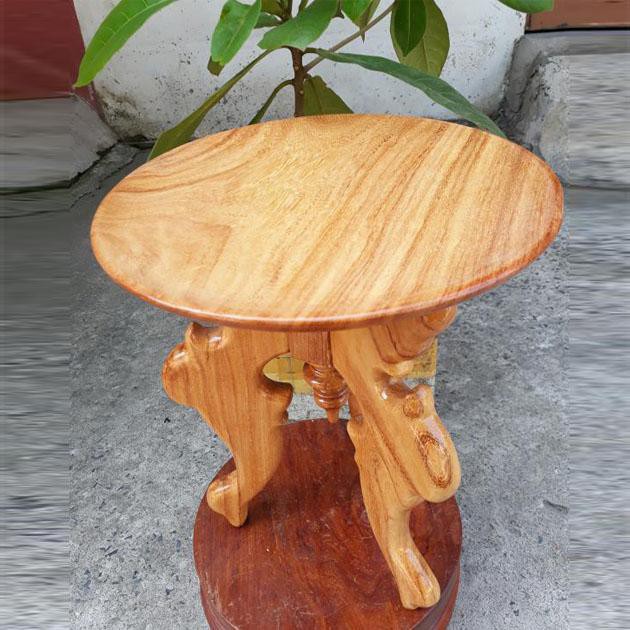 [Decor Cao Cấp ] Chò gỗ ba chân đặt đĩa trái cây thờ cúng Bộ Đĩa Chò Gỗ Gõ 30cm
