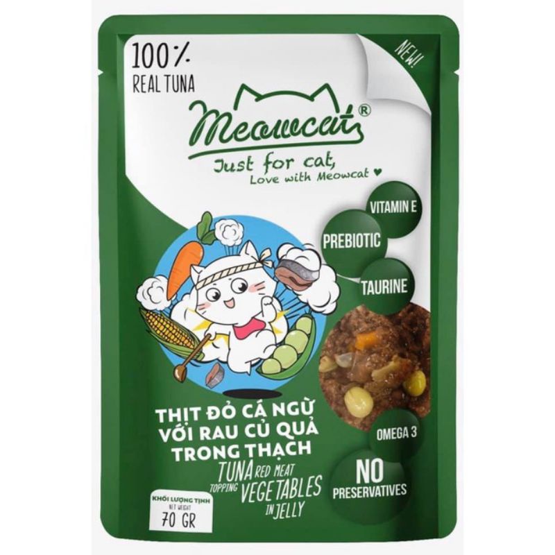 [HÀNG CÓ SẴN] Pate MEOWCAT Cho Mèo Gói 70gr - Có 9 Vị