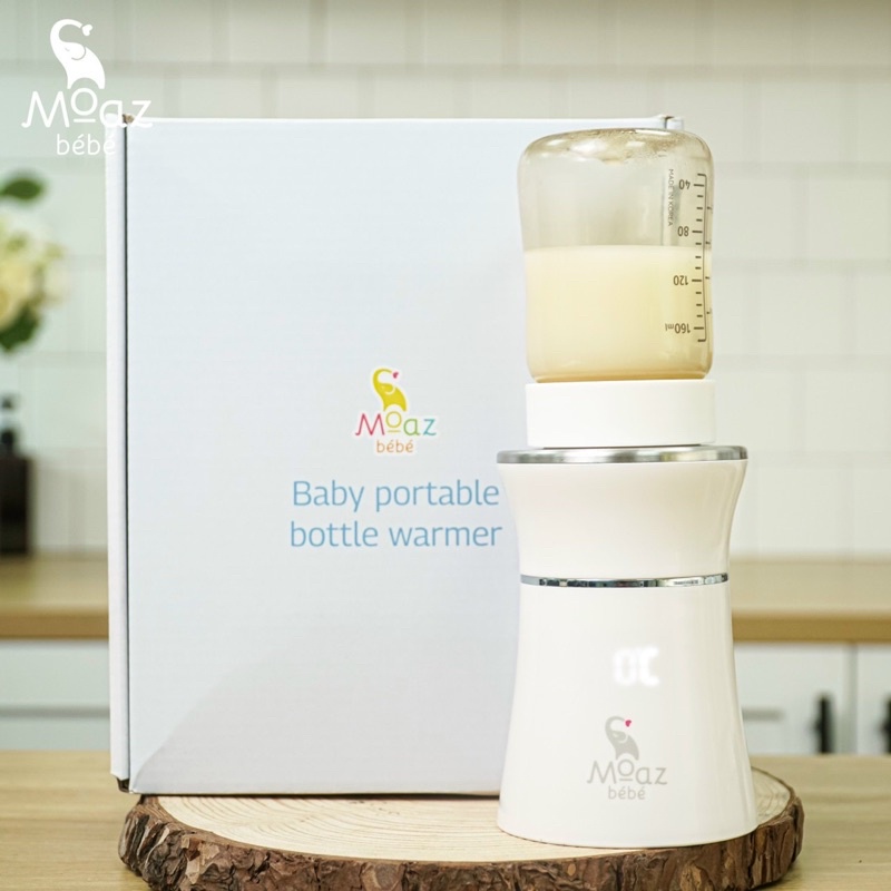 Máy Hâm Sữa Di Động Không Dây Moaz Bebe MB041 - Tặng kèm 4 cổ nối bình sữa