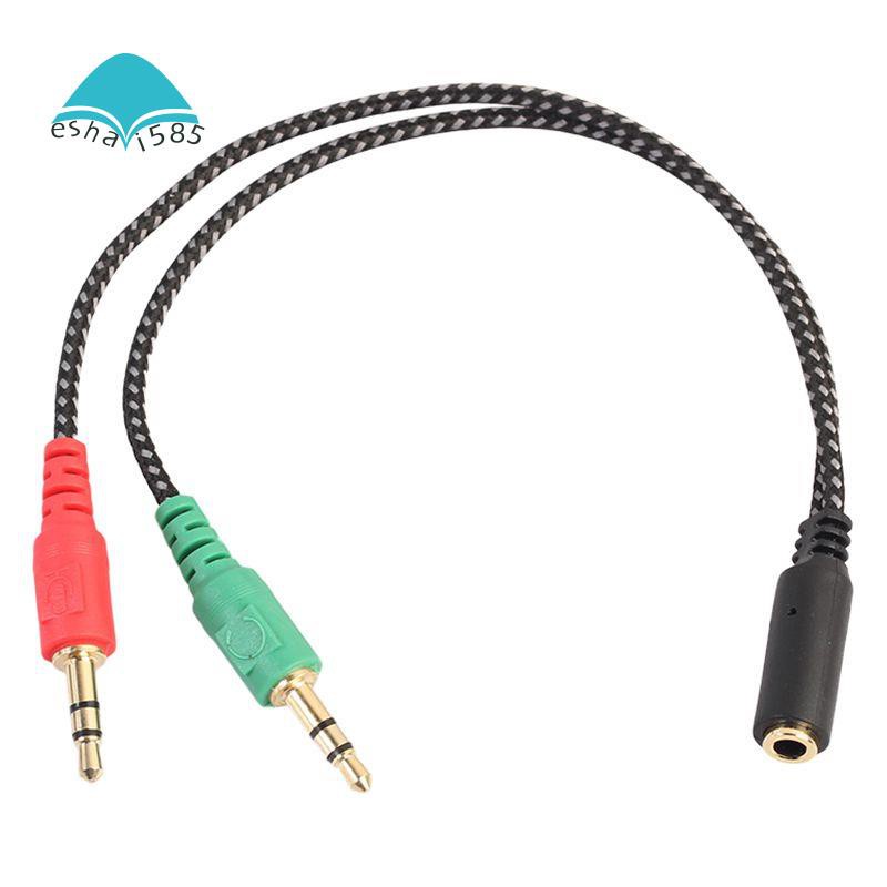 Dây chia giắc cắm lỗ 3.5mm sàn hai đầu cắm 3.5mm cho tai nghe & micro cho PC máy tính