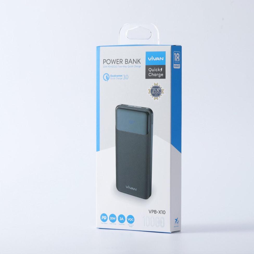 SẠC DỰ PHÒNG SẠC NHANH  VIVAN 20W 10.000 mAh/ POWER RT180/SENDEM