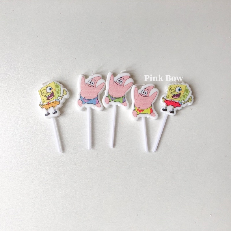 Nến hình gia đình Snoopy/SpongeBob/Patrick/bọt biển 1 set 5c