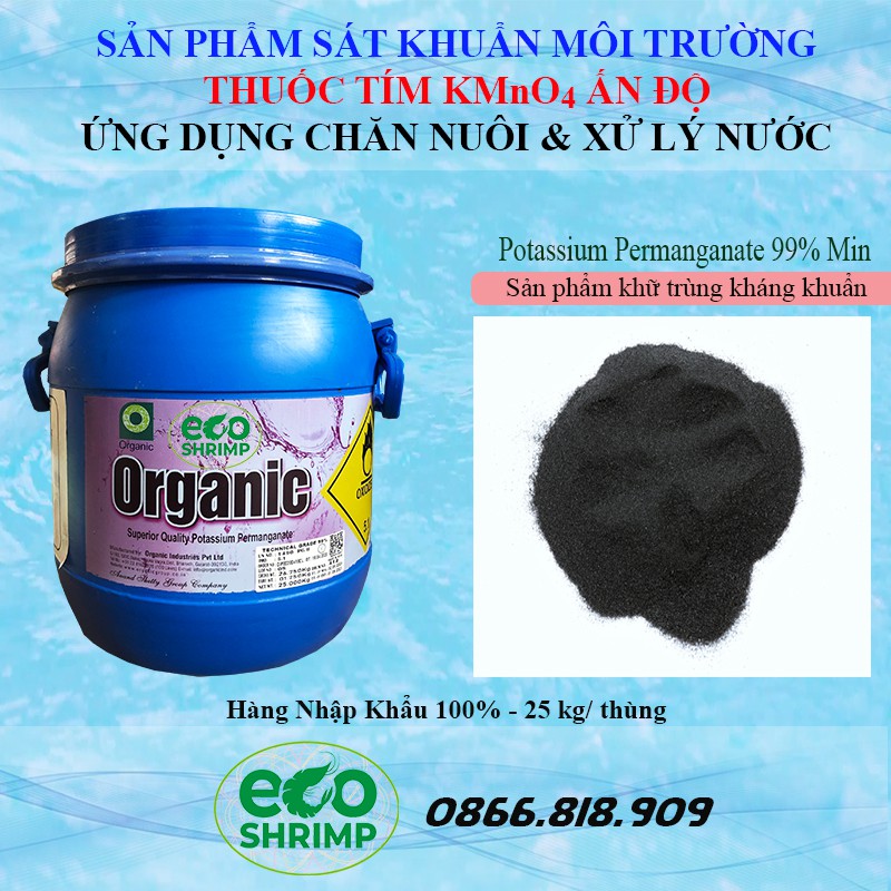500 Gram Thuốc Tím KMnO4 Ấn Độ Tắm Cá - Nhập Khẩu 100% Gói Chiết Lẻ