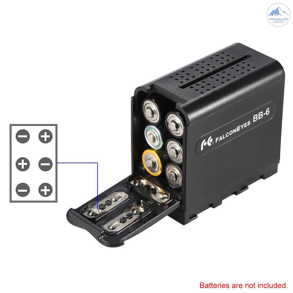 Hộp đựng pin BB-6 AA 6 ngăn bảo vệ nguồn điện NP-F cho bảng điều khiển ánh sáng video/màn hình