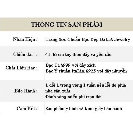 Dây chuyền bạc nữ DaLiA Jewelry dây chuyền mặt tròn lồng nạm đá tinh tế vòng cổ ...