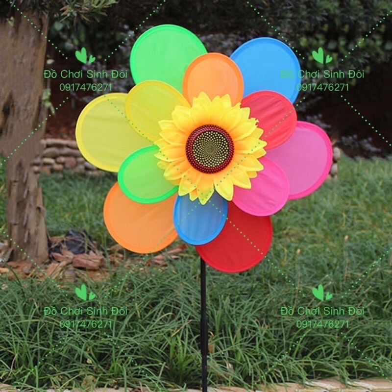 Chong chóng 2 tầng 40 cm - hoa hướng dương - 1 cái