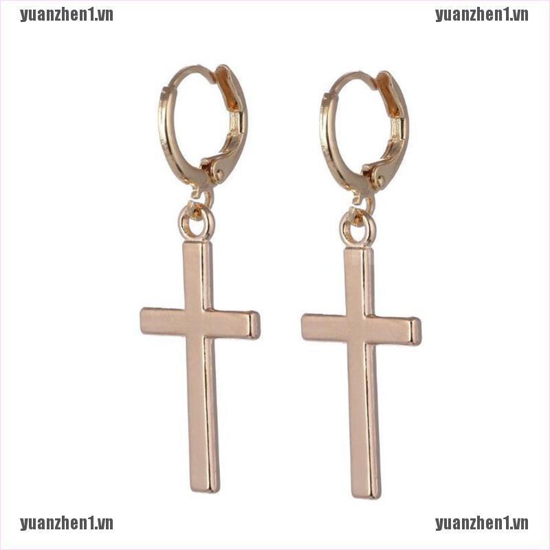 [YUANZHEN1] Bông Tai Hình Thánh Giá Phong Cách Punk Dành Cho Nữ