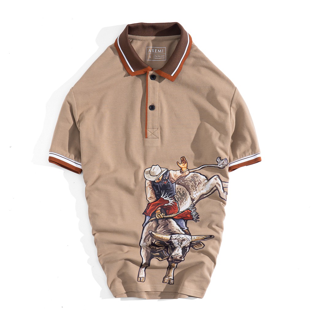 Áo polo nam RODEO in hình 2d,vải CVC,thun cao cấp,chuẩn form, thiết kế phong cách sang trọng,thanh lịch AREMI APL0017