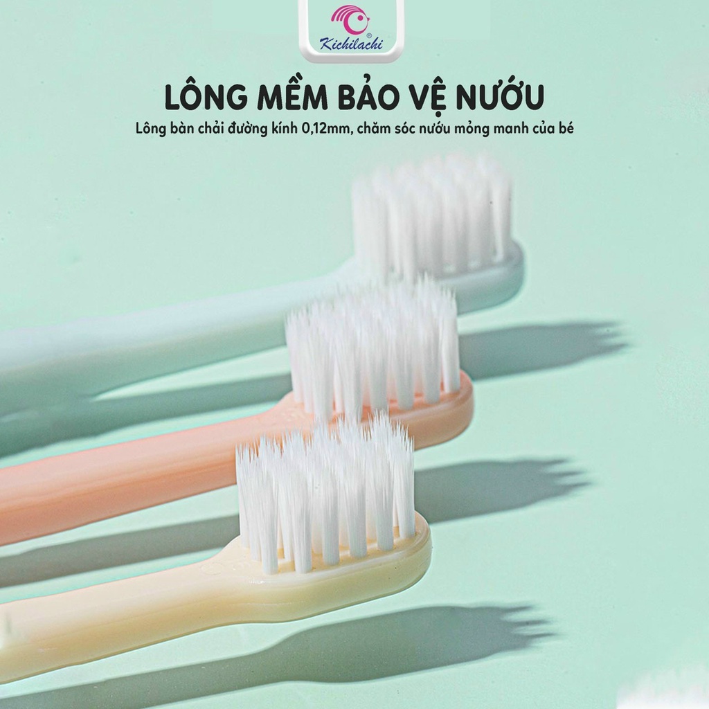 Set 3 Chiếc Bàn chải đánh răng Kichi mềm mại cho bé 3-7 tuổi