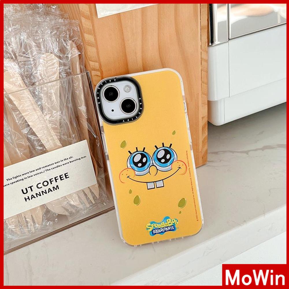 Ốp Điện Thoại Silicone Mềm Trong Suốt Vỏ Dày Chống Sốc In Hình SpongeBob Cho iPhone 13 Pro Max 12 Pro Max 11 7 Plus