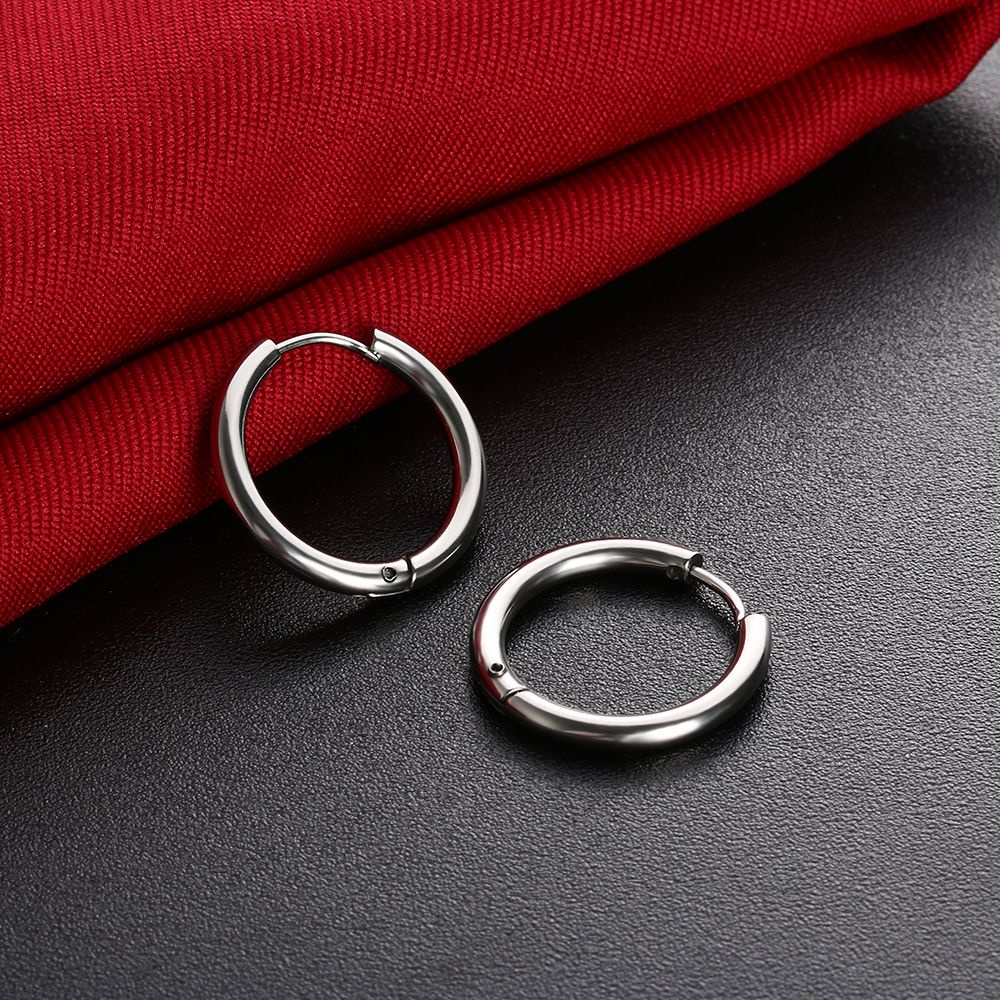 Khuyên tai dạng vòng tròn 8mm / 10mm / 12mm / 14mm nhiều màu sắc thời trang tùy chọn cá tính