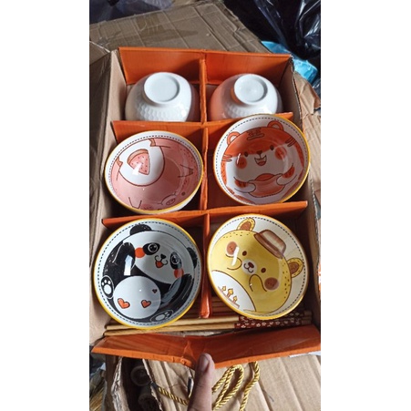 bộ 6 chén hoa văn