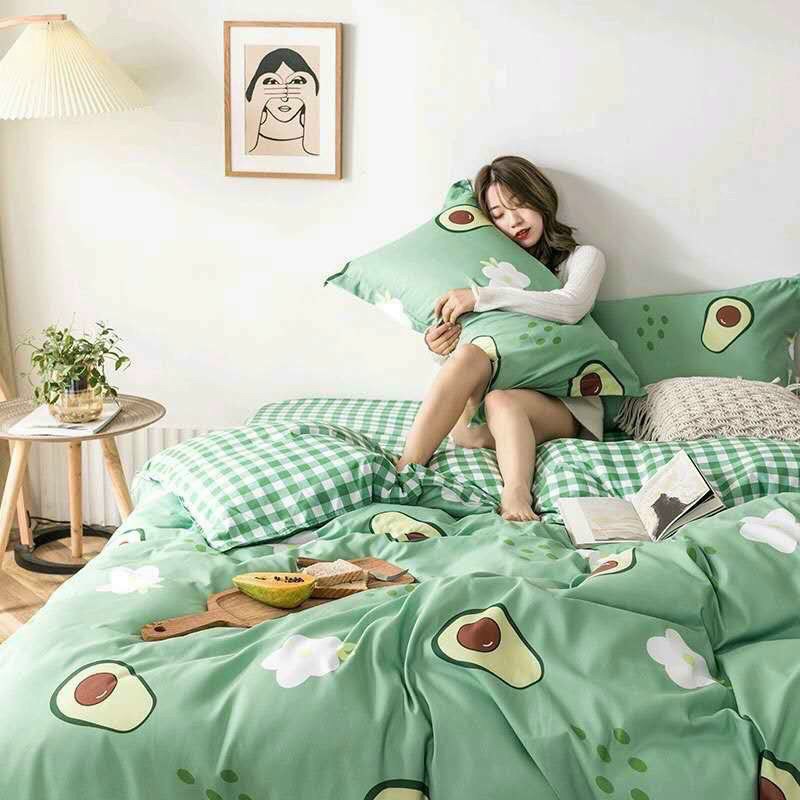 Bộ chăn ga Cotton Poly -mẫu xinh  Luis bedding chăn ga Hàn Quốc đủ màu đủ size miễn phí bo chun