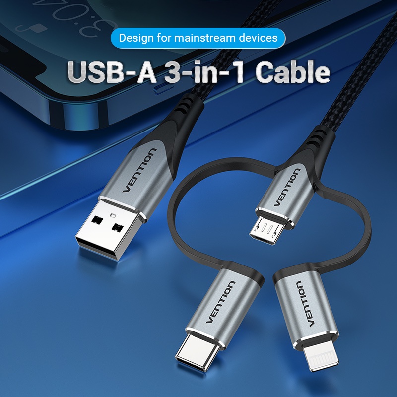 Cáp sạc đa năng 3 in 1 & 2 in 1 Vention