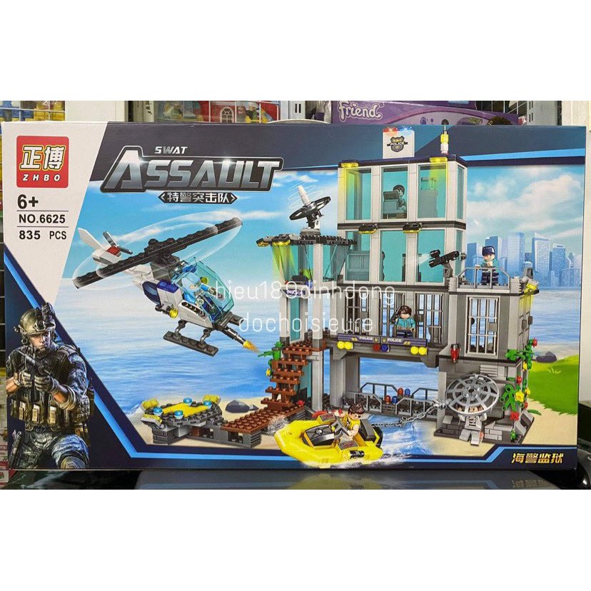 Lắp ráp xếp hình non Lego City 6625 : Trụ sở cảnh sát trên biển 835 mảnh.