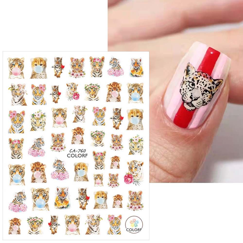 [Hàng mới về] Miếng dán trang trí móng tay họa tiết hoạt hình phong cách năm mới 2022 cá tính DIY