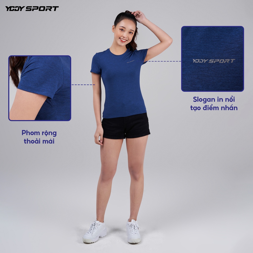 Áo thun thể thao nữ YODY tshirt melange thoáng mát năng động STN5036-XDM