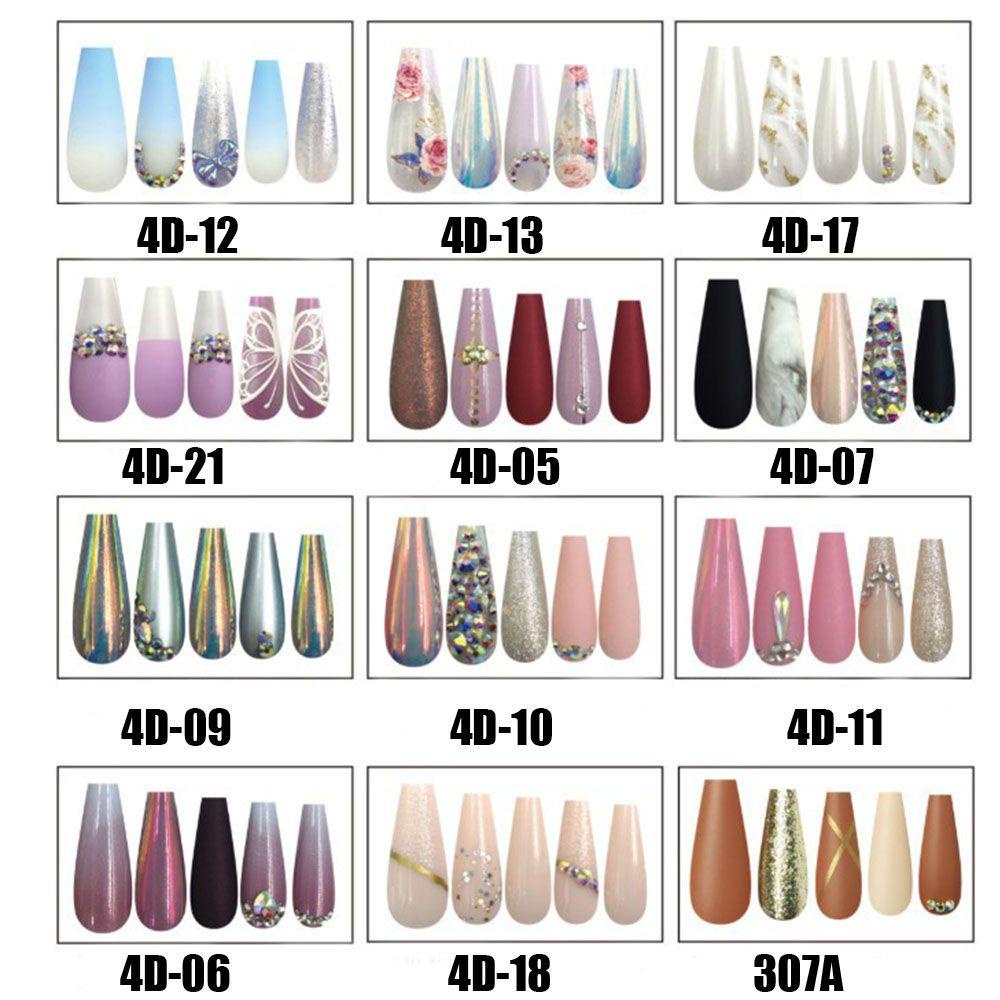 WATTLE Bộ Móng Tay Giả Siêu Dài Nhiều Màu Sắc Có Thể Tháo Rời