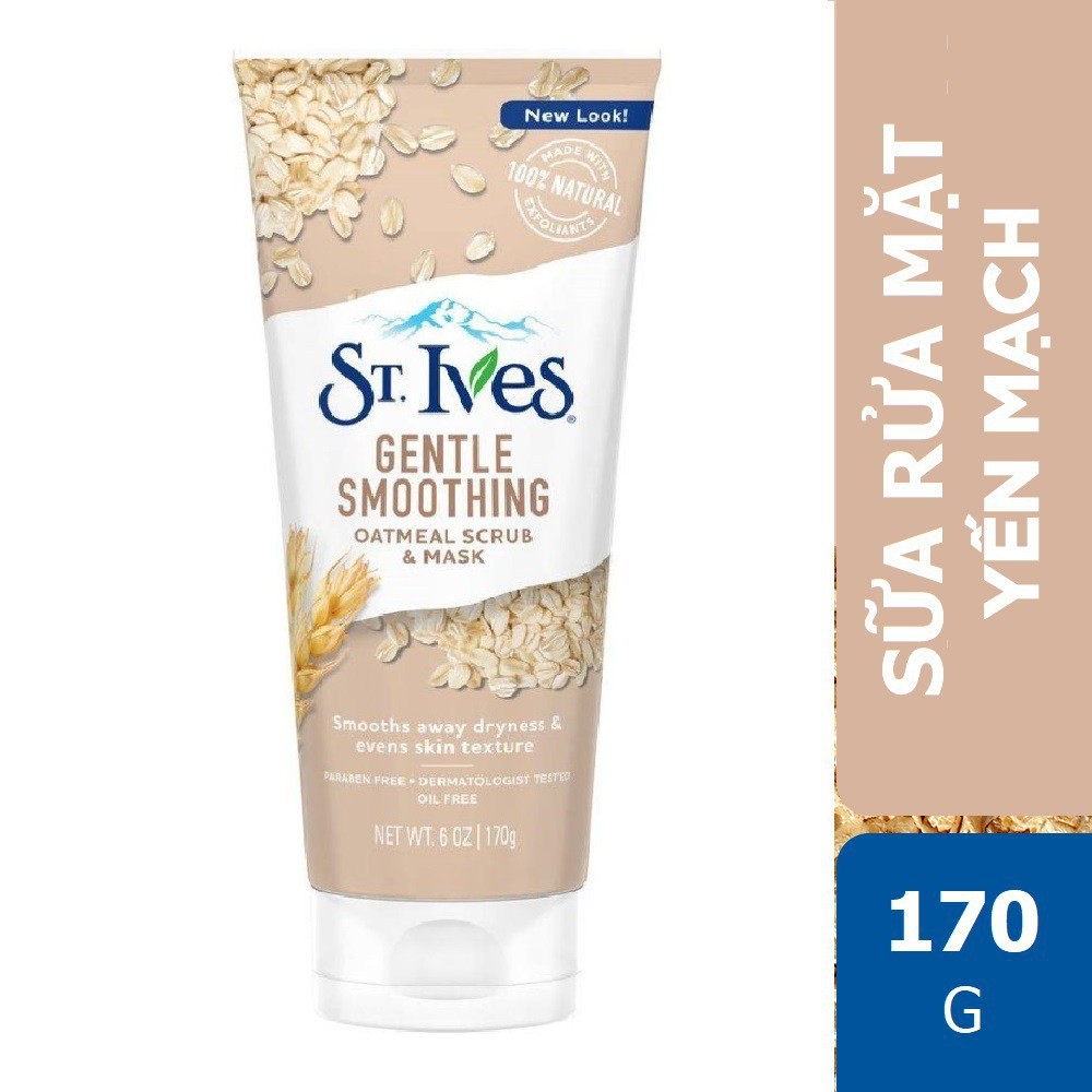 Sữa Rửa Mặt Tẩy Da Chết ST.IVES Giảm Mụn, Sáng Da, Tươi Mát 170g